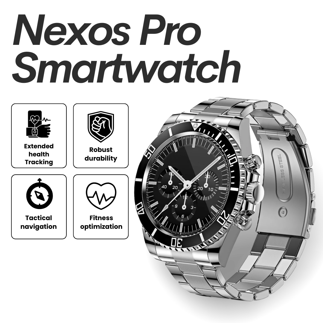 Nexos Pro Smartwatch - Indestructible Military Health Clock (2025)